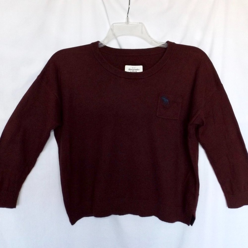 Abercrombie and Fitch Sweater, Lightweight, Dark Red Size Large, EC!